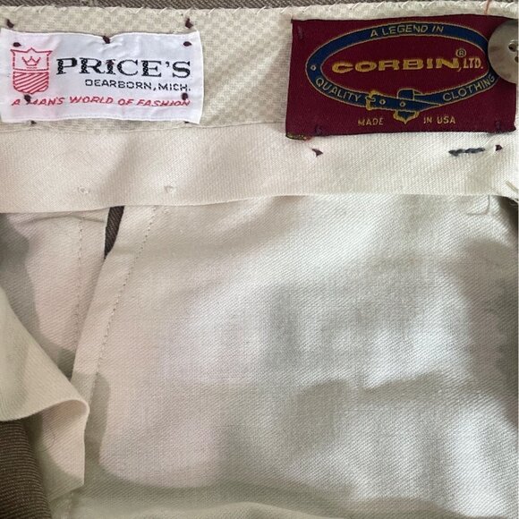 3/$25 Corbin Pleated Men's Slacks Brown 30Wx27L EUC - Picture 7 of 7